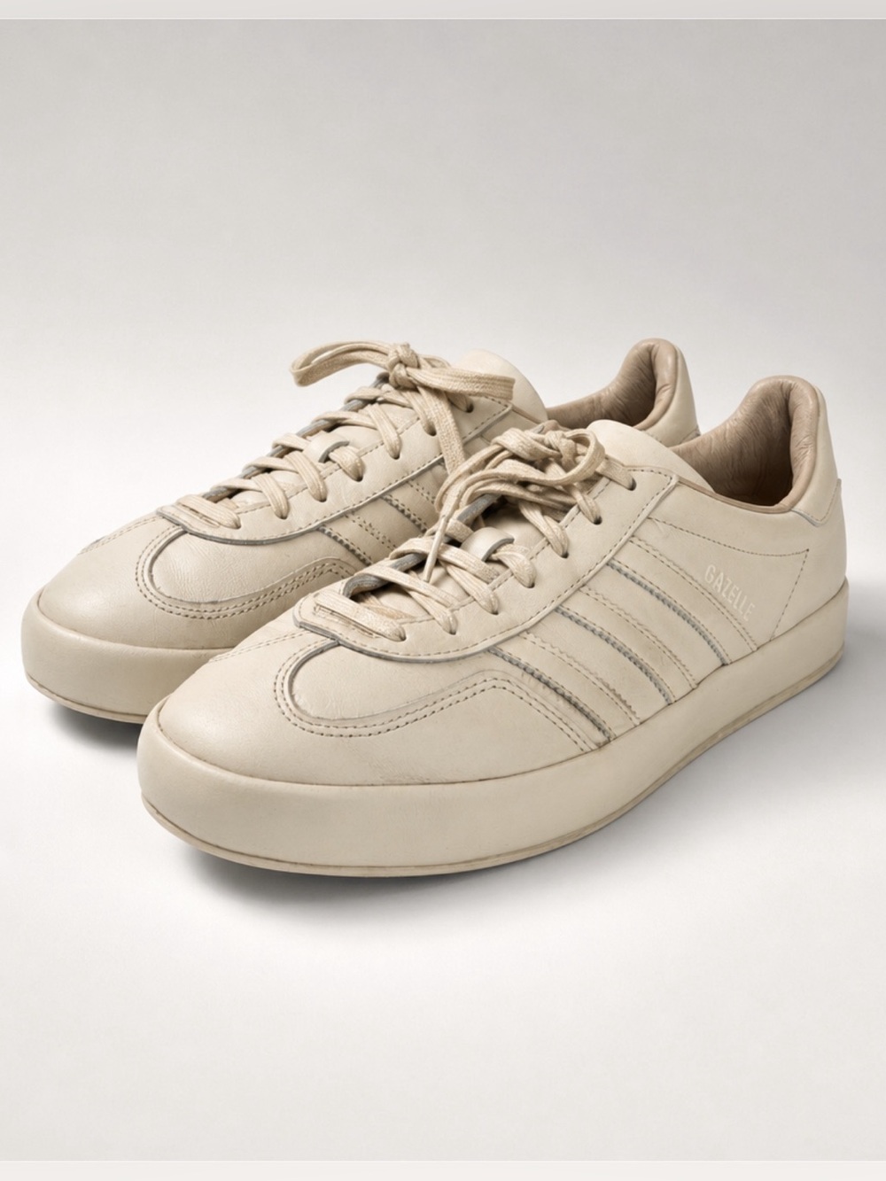 Adidas Gazelle leather sneakers, off-white, 10, EU